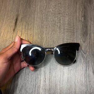 Fendi Black Cat-Eye Sunglasses with Dark Lenses